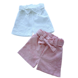 SHORT DE LINO BORDADO